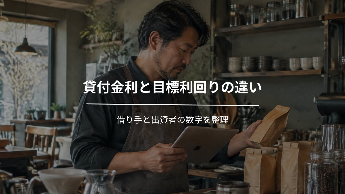 貸付金利と目標利回りの違い｜借り手と出資者の数字を整理