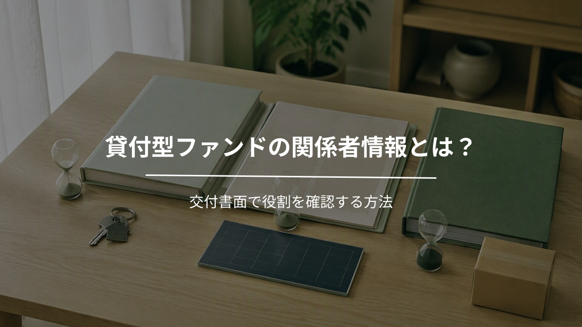 貸付型ファンドの関係者情報とは？交付書面で役割を確認する方法