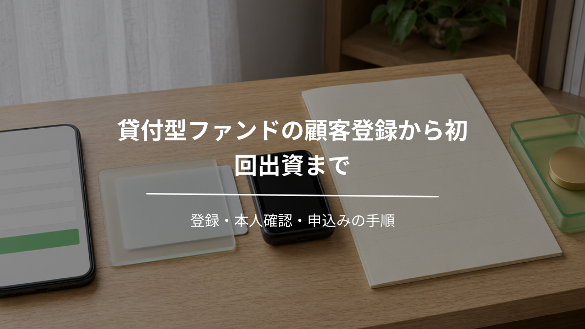 貸付型ファンドの顧客登録から初回出資まで｜登録・本人確認・申込みの手順