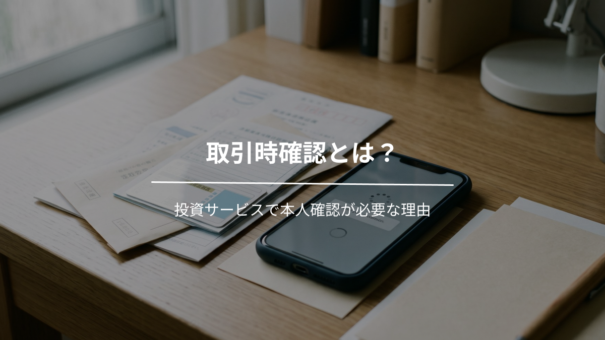 取引時確認とは？投資サービスで本人確認が必要な理由