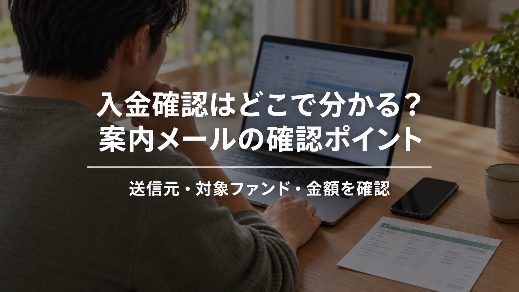 入金確認はどこで分かる？案内メールで確認するポイント